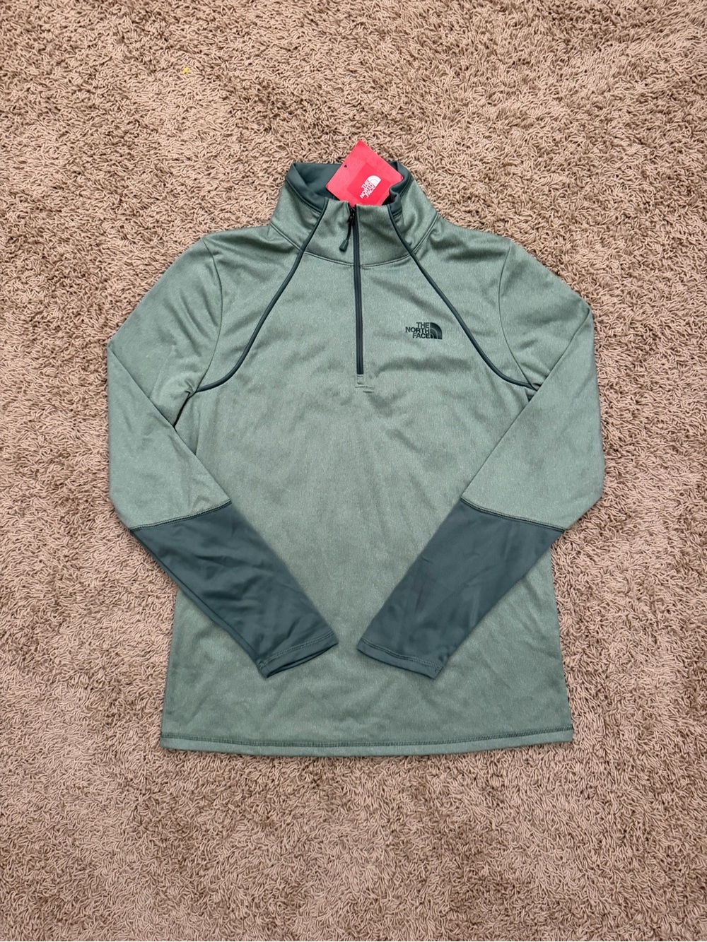 NEW The North Face Womens 100 Cinder 1/4 Zip Jacket TNF Green Mock Neck Pullover